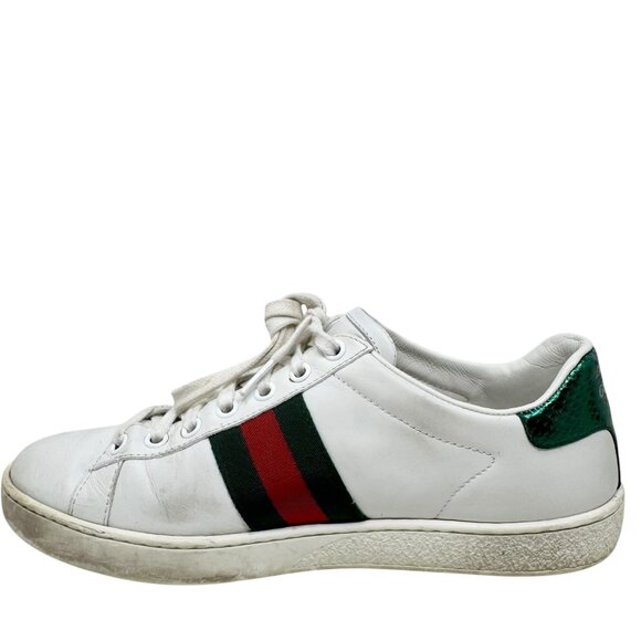 Gucci Ace embroidered bee white leather sneakers womens size 36.5 6.5 - Picture 4 of 16